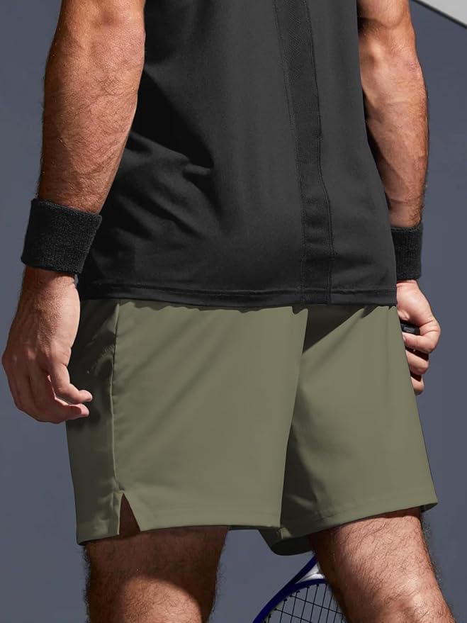 Aolesy Men's 2 in 1 Running Shorts 5" Workout Gym Athletic Shorts for Men Quick Dry Lightweight Training Shorts with Pockets