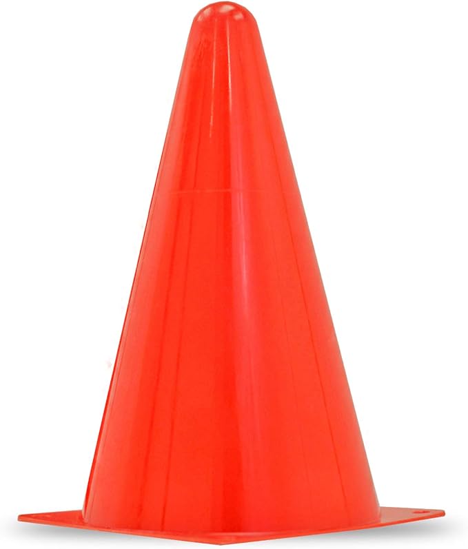 JORESTECH 9" Inch Orange Cones for Sports Agility Traffic Field Road Soccer (Set of 12)