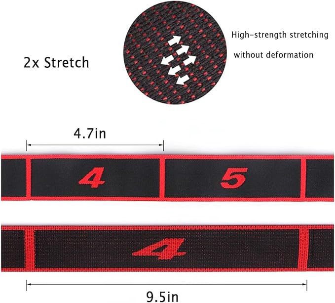 Stretch Strap Elastic Exercise Band Hamstring Stretcher Device Yoga mat Carrying Straps Leg Exercise Equipment Stretching Straps with Loops for Flexibility Yoga Stretch Strap 8-Loop