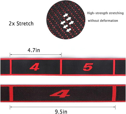Stretch Strap Elastic Exercise Band Hamstring Stretcher Device Yoga mat Carrying Straps Leg Exercise Equipment Stretching Straps with Loops for Flexibility Yoga Stretch Strap 8-Loop