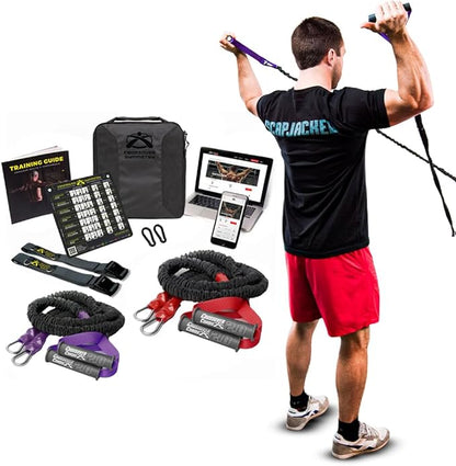 Crossover Symmetry Shoulder System Includes Two Sets of Resistance Bands Attachments Training Guide Exercise Chart Online Workouts for Home Fitness Rehab Rotator Cuff Exercises