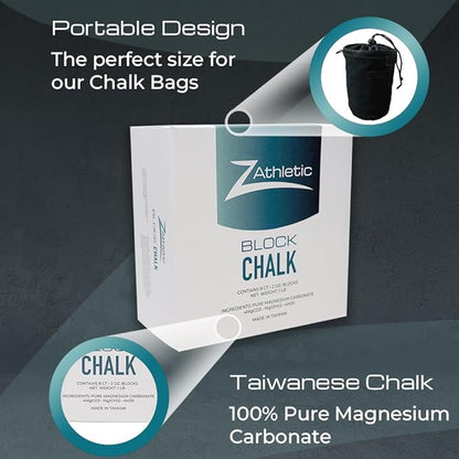 Z Athletic Block Chalk for Gymnastics, Weightlifting, Rock Climbing, Crossfit (Multiple Sizes Available)