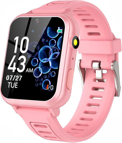 Smart Watch for Kids Gift for Girls Age 5-12, 1.54" Touch Screen Watch with HD Camera Video 39 Games Music Pedometer Flashlight Alarm Clock, Gifts for 7 8 9 10 Year Old Girls Boys