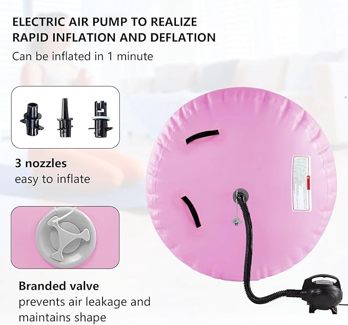 Air Roller Gymnastics Barrel Inflatable Tumbling Roller Air Mat, Air Barrel Gymnastics Tumble Track Mat with Pump for Backhandspring/Training Cheerleading/Yoga/Home and Outdoor Use