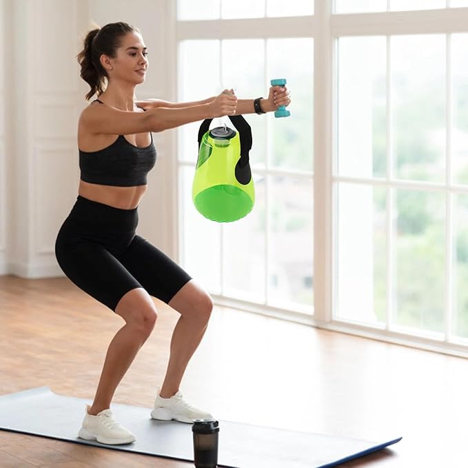 Weight Bearing Water Bag Green PVC 5kg Water Filled Exercise Bag for Home Gym Fitness