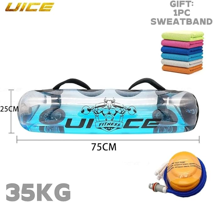 UICE Heavy Duty Adjustable Aqua Bag Ultimate Core and Balance Workout-Sandbag Alternative Portable Stability Fitness Equipment for Training Ball Shape Home Outdoor Water Weights Sandbag Alternative