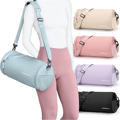 Small Gym Bag for Women,Waterproof Mini Duffle Bag Womens Spotrs Workout Bags Small Travel Duffel Bag with Wet Pocket Carry on Weekender Bags for Dance Swimming,Gym,Yoga,Fitness Light Blue