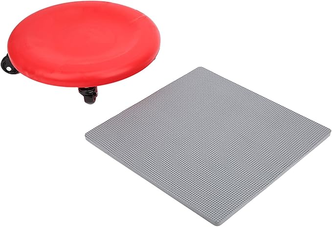 4 Wheel Abdominal Exerciser with Slide Disc, Multi - Directional Core Workout Equipment for Home Gym, Quiet PVC Wheels and Ergonomic Grip for Full - Body Toning