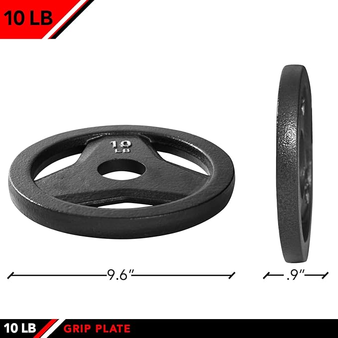 JFIT Olympic 2 Inch Grip Plates and Bumper Plates for Barbell - Single Weights or Sets of 2 (Muliple Weights)