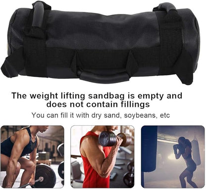 Weightlifting Training Sandbag Power Bag Fitness Workout High Intensity Exercises Durable PU Leather for Strength Training Home Gym Squats Dead Lifts Lunges Bicep Curls 10kg 20kg