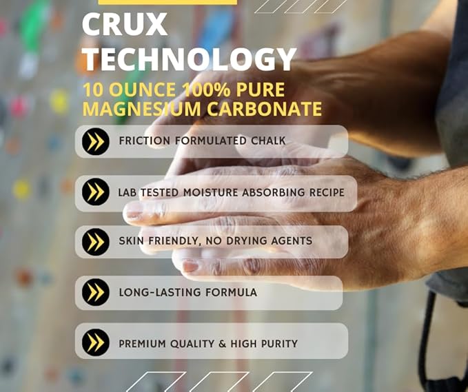 Crux Technology Sports Chalk for Rock Climbing 100% Magnesium Carbonate