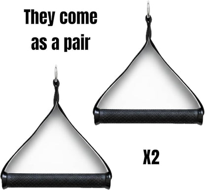 Extra Wide Cable Attachment Handles (Pair) – Heavy Duty Non-Slip Ergonomic D-Handles for Gym Pulley Systems, Resistance Bands, & Suspension Trainers