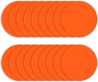 Poly Spots 4" or 9" Flat Cones Spot Markers for Gym/PE Training, Dance, 12/18/24 Pcs Non-Slip Rubber Floor Dots Flat Disc Markers for Soccer Basketball Sports Agility Drills, Classroom Activities