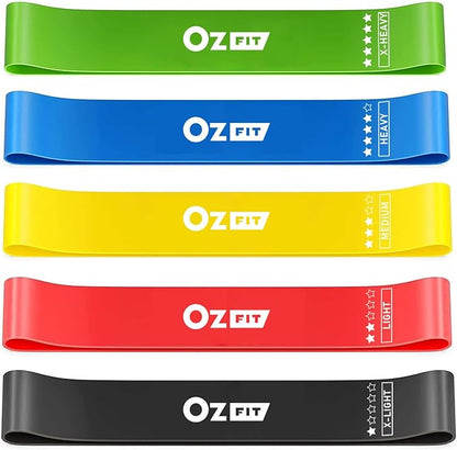 Resistance Bands Set for Men and Women, Pack of 5 Different Levels Elastic Band for Home Gym Long Exercise Workout – Great Fitness Equipment for Training, Yoga, Free Carrying Bag