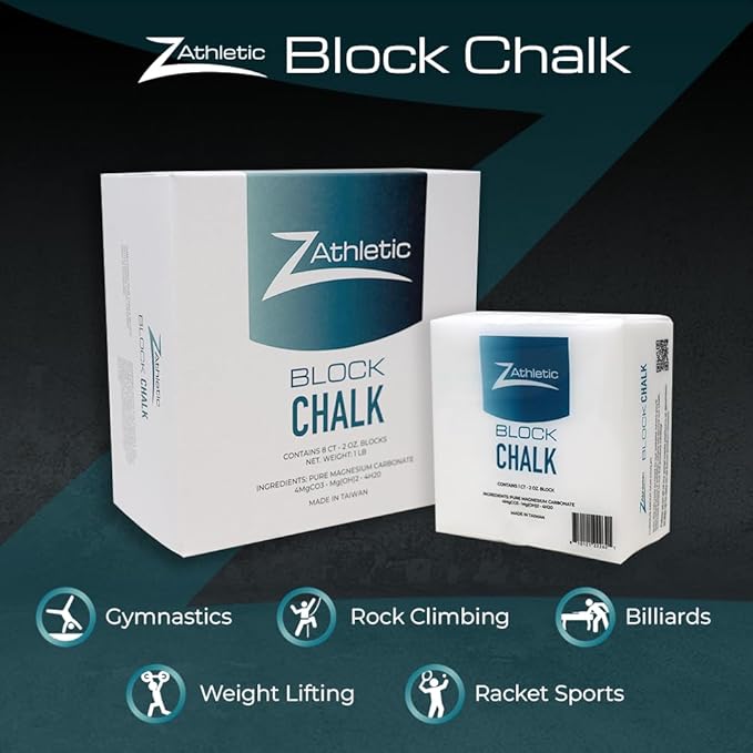 Z Athletic Block Chalk for Gymnastics, Weightlifting, Rock Climbing, Crossfit (Multiple Sizes Available)