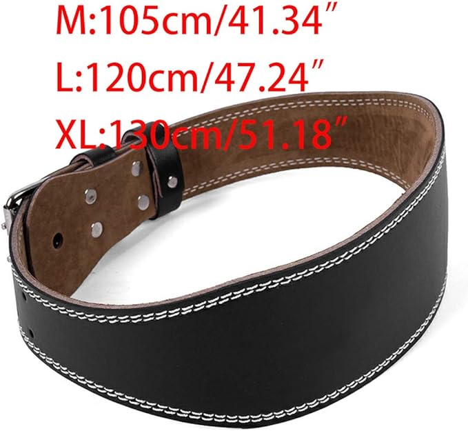 tegongse Faux Leather Weight Lifting Belt - Double Prong Power Lower Back & Lumbar Support for Squats, Deadlifts, Men & Women