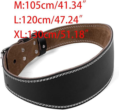 tegongse Faux Leather Weight Lifting Belt - Double Prong Power Lower Back & Lumbar Support for Squats, Deadlifts, Men & Women