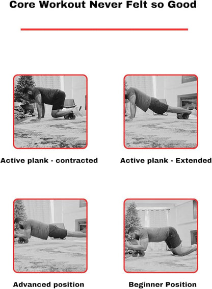 APB Blast Ab Roller, with thick elbow support with resistance spring. Ab workout for Abdonimal and Core strength Exercise. Equipment for a Home Gym and a Home Workout, Red
