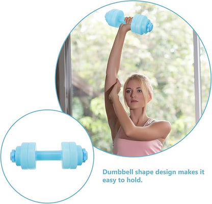 Zerodeko Dumbbell Design Exercise Water Bottle Large Capacity Workout Bottle Portable Blue Fitness Water Holder for Outdoor Running and Gym Use