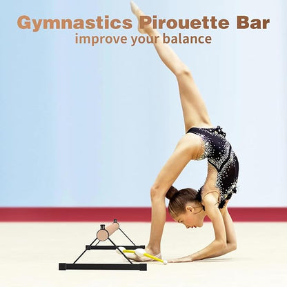 Tongmo Gymnastics Pirouette Bar for Handstands Training, Wood Pirouette Bar Handstand Floor Bars for Gymnast Training
