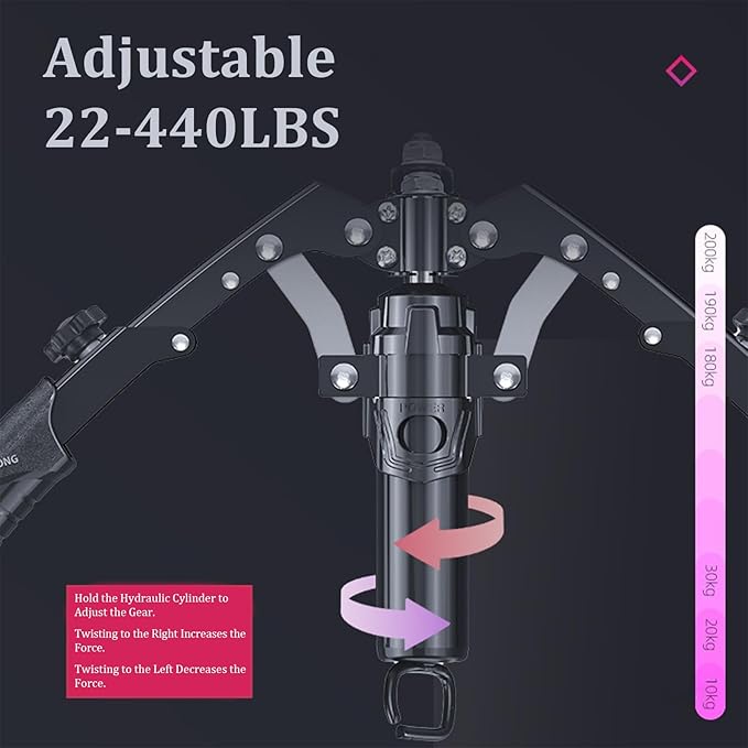 Muscle Trainer - Full-Body Strength at Home, Hydraulic Arm Trainer, Adjustable 22-440LBS 3-in-1 Home Gym Equipment, Portable Muscle Trainer for Men & Women with Ab Roller Wheels
