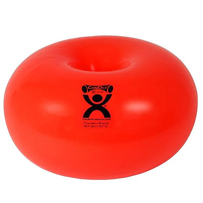 CanDo 30-1954 Donut Swiss Stability Ball for Yoga, Pilates and Balance Training, 30" Diameter, Red
