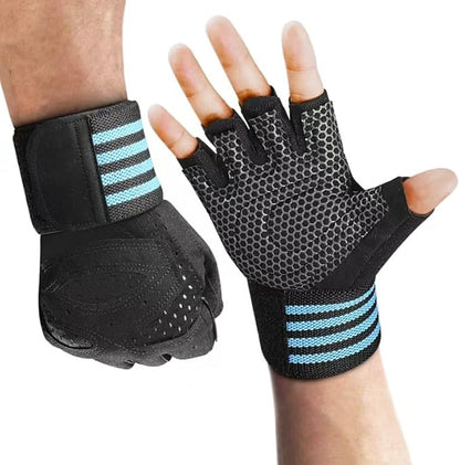 Workout Gloves for Men and Women,Ventilated Weight Lifting Gym Gloves with Wrist Wrap Support,for Weightlifting,Full Palm Protection,Training,Fitness,Hanging, black