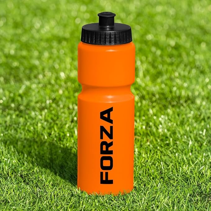 FORZA Team Sports Water Bottles | 25oz Capacity with Portable Carry Bag or Foldable Carrier - BPA-Free Plastic for Hydration on the Go (Carry Bag, Orange)