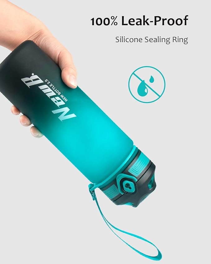 One Touch Sport Water Bottle (Pack of 1) with Carry Handle, Leak Proof, Flip Top Lid, BPA Free, Tritan Material Water Bottle, Ideal Gift for Travel, Gym and Outdoor Fitness | 22 oz, 34 oz