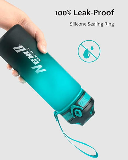 One Touch Sport Water Bottle (Pack of 1) with Carry Handle, Leak Proof, Flip Top Lid, BPA Free, Tritan Material Water Bottle, Ideal Gift for Travel, Gym and Outdoor Fitness | 22 oz, 34 oz