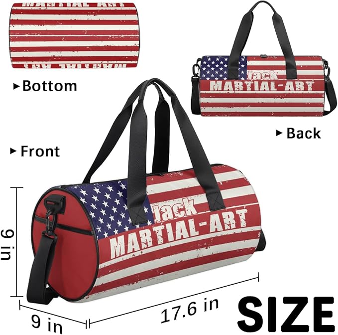 Personalized-Martial-Arts-Gear-Bag for Karate Teakwondo, Custom Jiujitsu Bag for Boys, Karate Teakwondo Bag for Gear Waterproof Lightweight Large USA