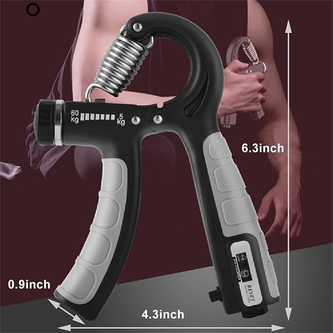 YOWOCAL Hand Grip Strength Trainer, Forearm Exerciser, 22-132Lbs (10-60kg), Non-Slip Gripper, for Athletes to Muscle Building and Injury Recovery