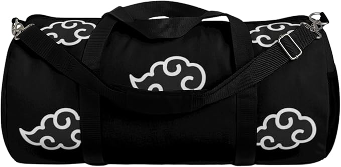 Anime Gym Bag for Women Men - Large Capacity Waterproof Workout Fitness Travel Sports Bags Fashion Street Camping ExpandaCLe Carry On Duffle Bag For Couple (Black Cloud) PTY
