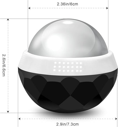 Coolrunner cold massage roller ball, Cryosphere Cold Massage Ball- Heat Therapy & Cold Therapy Relief with Cold Gel Core- Helps with Muscles Recovery and Inflammation for Shoulders, Neck (Black White)
