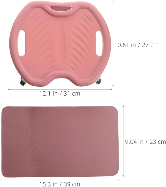 Ab Wheel Roller with Knee Pad, Silent Four-wheel Abdominal Core Trainer, Portable Fitness Equipment for Home and Travel Ab Workout