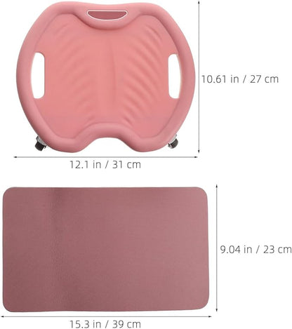 Ab Wheel Roller with Knee Pad, Silent Four-wheel Abdominal Core Trainer, Portable Fitness Equipment for Home and Travel Ab Workout