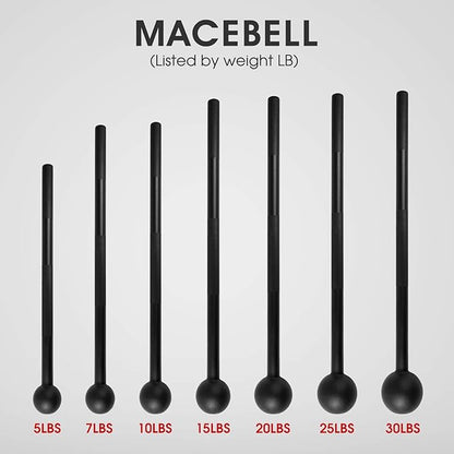 Yes4All Steel Mace Bell for Strength Training, Support Full Body, Muscles, Shoulder, Grips & Forearms Workouts, Stretching 5, 7, 10, 15, 20, 25, 30 LB For Woman & Man