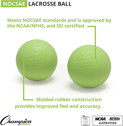 Champion Sports Lacrosse Balls & Rhino Skin Balls – Official Size, SEI Certified, Multiple Colors