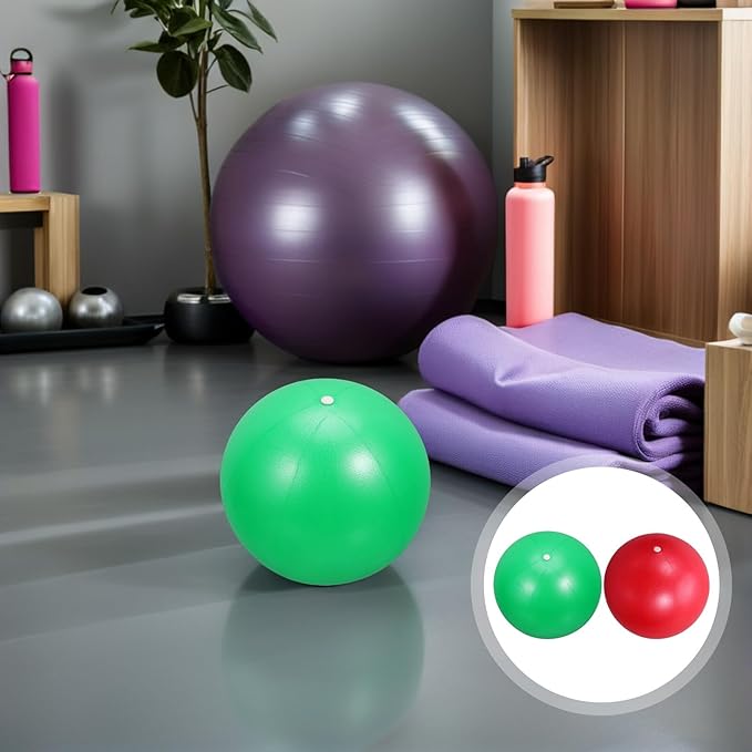 Cabilock 2pcs Small Exercise Balls 25cm Anti-Burst Soft Workout Stability Balls for Core Strength Pilates Balance Training Home Gym Fitness