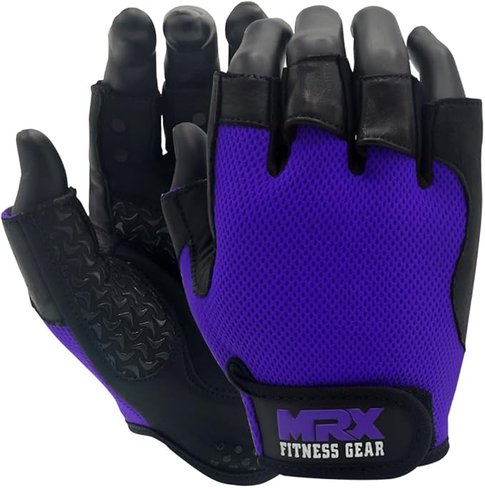 Weightlifting Gloves Leather Palm Grip Half Finger Body Building Gym Glove for Exercise Training Fitness Workout Men Women Lifts Made Spandex Materials, Including Genuine Amara Leather