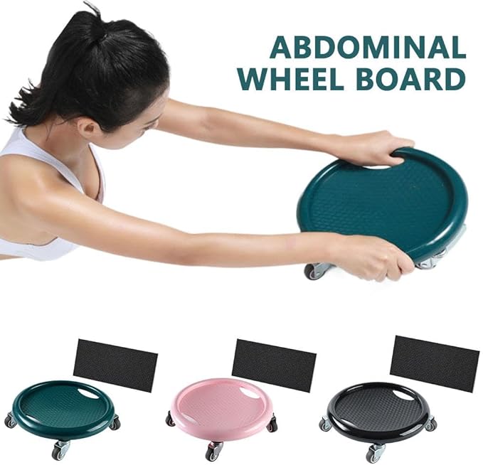 Ab Roller Wheel, Multi-Functional Abdominal Exercise Board with Mat, 360° Rotating Abs Training Machine Equipment for Full Body Fat Burning Gym