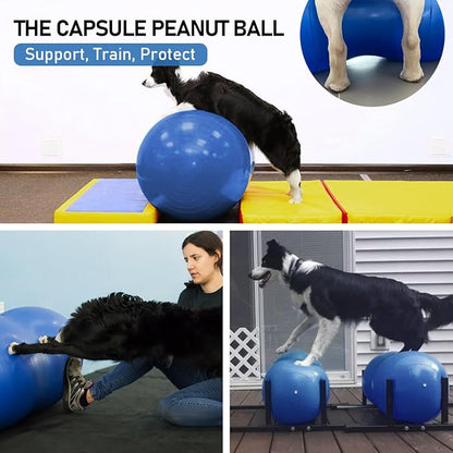 Dog Peanut Ball for Canine Fitness Rehabilitation for Small Medium Large Breed - Anti-Burst Pet Exercise Equipment for Core Strengthening Balance Training Hind Leg Stability (Medium - for Legs 5-11")