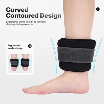 Sportneer Ankle Weights 0.5/1/2/3/5 LBS 1 Pair Wrist Leg Arm Weights for Women Men Kids Child with Adjustable Straps, Strength Weighted for Jogging Running Walking Fitness Gym Workout