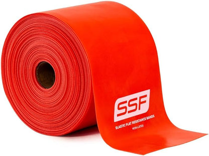 Serious Steel Fitness Flat Resistance Bands for Upper and Lower Body Strength Training and Exercise. (Non-Latex Flat Physical Therapy Exercise Bands - 4" x 25 Yards or 4" x 5 Feet)