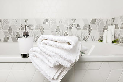ZUPERIA White Bath Towels Bulk 12 Pack (20 x 40 Inches) - 100% Cotton Economy Light Weight Towels for Commercial Use - Quick Dry, Ultra-Soft, and Absorbent Bulk Towels