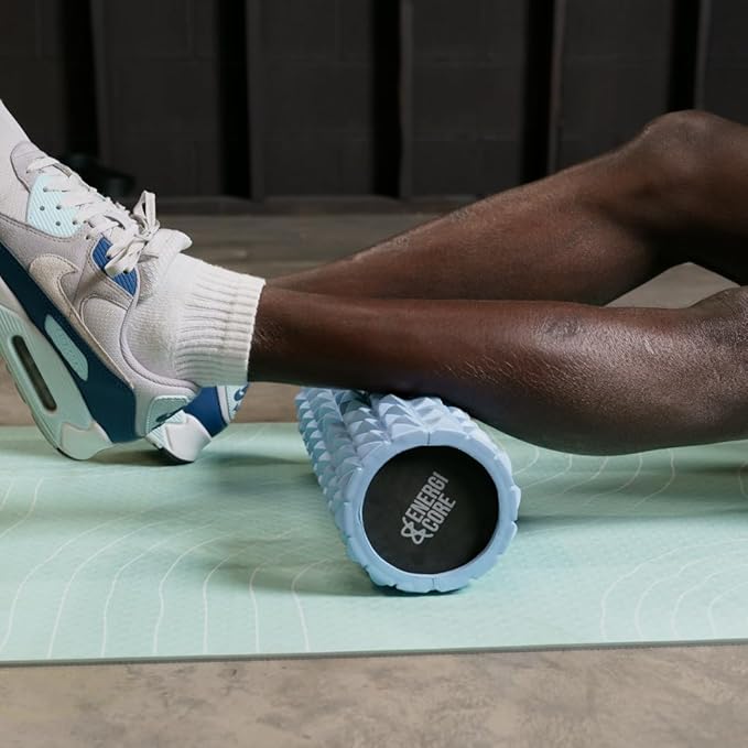 High Density 13-Inch Foam Roller – Wave Textured Deep Tissue Massage Roller for Back & Muscle Recovery, Pilates, Yoga & Full Body Fitness – Blue