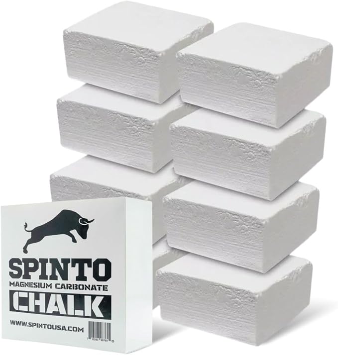 Spinto Fitness Chalk Block 8-Pack Pure Magnesium Carbonate Gym Chalk for Grip & Moisture Control Weightlifting, Powerlifting, Rock Climbing, Gymnastics & Functional Training