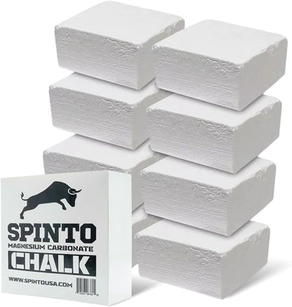 Spinto Fitness Chalk Block 8-Pack Pure Magnesium Carbonate Gym Chalk for Grip & Moisture Control Weightlifting, Powerlifting, Rock Climbing, Gymnastics & Functional Training