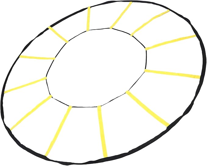 Focket Speed Ladder, 12 Rungs Nylon Circle Footwork Training Equipment with Storage Bag for Reactive Drills and Skills