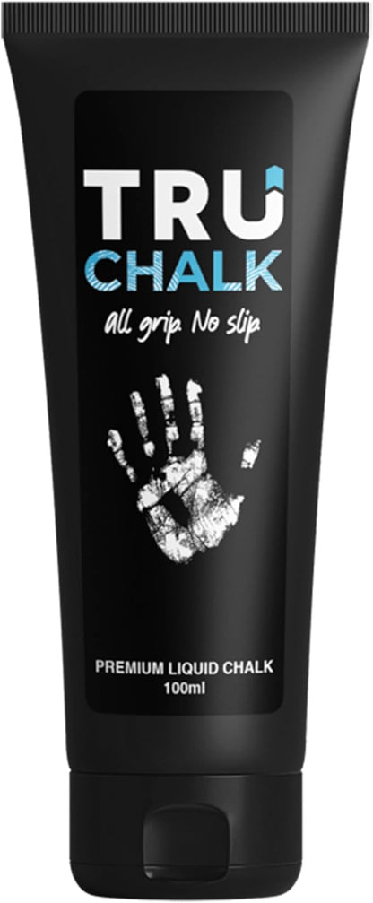 TruChalk Premium Liquid Chalk 100ml Bottle, All Grip No Slip No-Mess Chalk for Obstacles, Gymnastics, Rock Climbing, Crossfit, and Weightlifting. Sweat Resistant and Long Lasting Grip Strength.